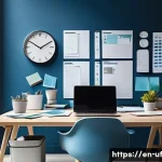 Home 21 제약 기반 창의성을 위한 학습 방법 - A modern creative workspace scene illustrating the concept of innovation within constraints: a focus...
